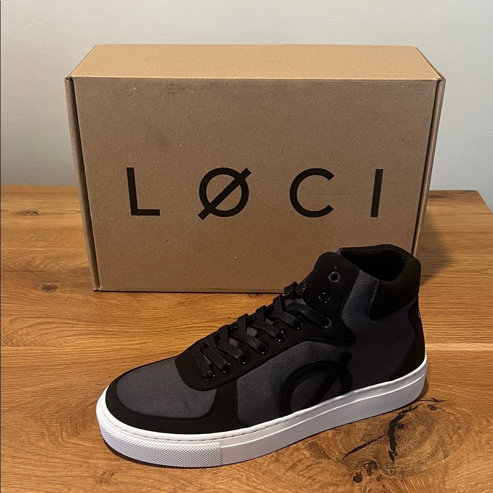 Loci Eleven Mid Sneakers Grey Black EU 37 US 6.5 Vegan High Top NIB